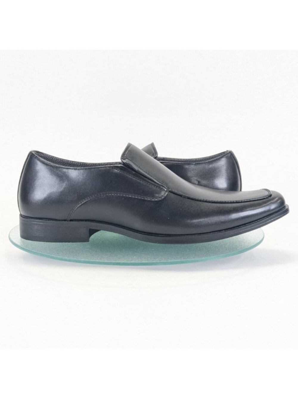 Perry Ellis Mens Black Vegan Leather Slip-On Dress Loafers Size 10.5 Wide - Picture 4 of 11